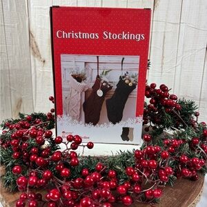 Christmas Stockings Set - Red, Green and Cream